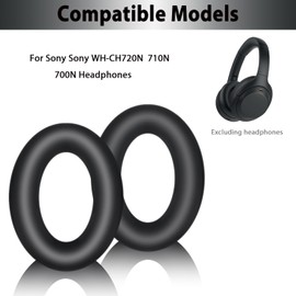 Adhiper - Funda protectora de silicona para auriculares Sony WH-CH720N, a prueba de sudor y lavable, para auriculares Sony WH-CH720N/710N/700N (negro)