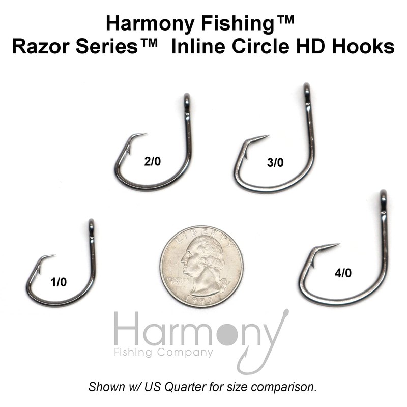 Harmony Fishing - Razor Series Inline Circle HD Hooks (Non-Offset)