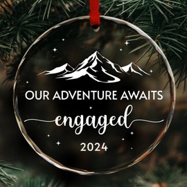La Boda Engagement Ornament 2024, Our Adventure Awaits Engaged Ornaments, Keepsake Ornaments, Wedding Ornaments, 1st Engaged Glass Ornament, Christmas Wedding Gifts for Couples 2024