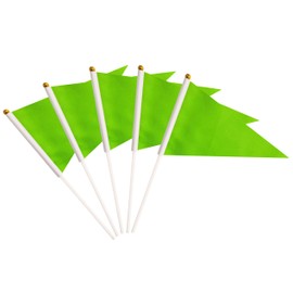 25 Pack Green Pennant Flags Small Mini Hand Held Solid Color Pennant DIY Graffiti Flags On Sticks,Party Events Celebration,School,Grand Opening,Kids Birthday,Sports Clubs,Flower Pot (Green)