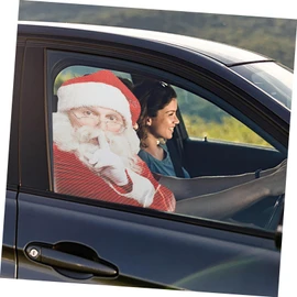 Mobestech Christmas Window Clings Car Auto Rear Sticker Merry Christmas Decorations for Car PVC Safe Xmas Sticker