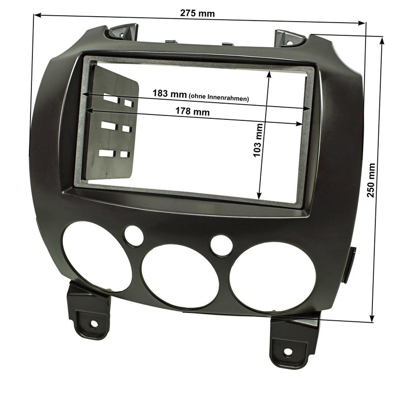 tomzz Audio 2433-009 Double DIN Radio Faceplate Compatible with Mazda
