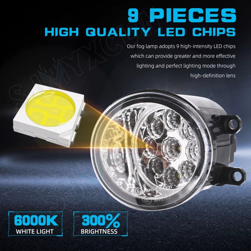 SJMYXCLW Pair LED Fog Lights for 2012-2021 Toyota Tacoma 4Runner