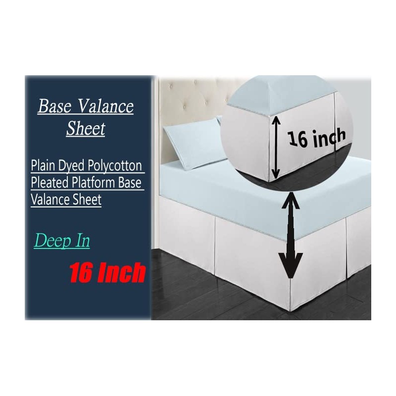 Laam linen Easy Care Plain Dyed Polycotton Pleated Base Valance