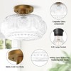 OYKYOHEI Semi Flush Mount Ceiling Light, Upgraded Larger Gold Glass