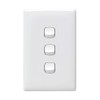 HPM Linea 3-Gang 10 A Switch, White