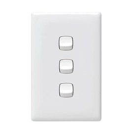 HPM Linea 3-Gang 10 A Switch, White