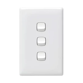 HPM Linea 3-Gang 10 A Switch, White