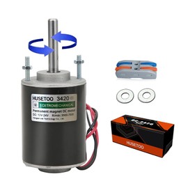 High Torque DC Motor 12V/24V, DIY Project Quiet Motor Permanent Magnet Motor with Cable Connector for Electric Motors and Generators, 30W CW/CCW 3500/7000RPM Motor (Round Shaft)