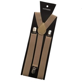 VPbao Y Type Suspenders, Unisex, Wide Type with Stability, Men's, Women's, Kids, Casual, 1.0 inches (2.5 cm), Khaki, 1" Wide Khaki
