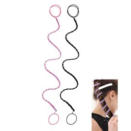 TPZORJX Set of 2 Hair Ties - Elastic Hair Bobbles Original for Women, Gentle Scrunchies for Sports, Swimming and Everyday, Hair for Braiding (64 cm: Red & Black)