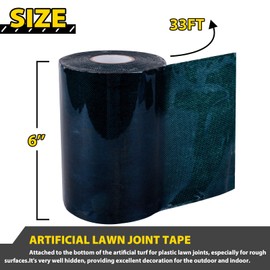 Kikerike Artificial Grass Tape Self Adhesive Double Sided, 6 Inch Width x 393 Inch Long Synthetic Turf Seaming Tape Jointing Fixing Green Lawn Mat Rug, Connecting Fake Grass Carpet