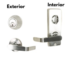 NUSET Richmond Commercial Grade 2 Entry Interconnected Lever and Deadbolt Lock multifamily entrances, Military-housing entrances, Hotel/Motel Buildings, Satin Stainless