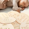 7 Pcs Wooden Baby Milestone Cards Months Signs Double-Sided 0-12