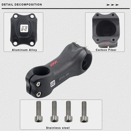 RXL SL Carbon stem Road Bike, Carbon MTB stem 1-1/4" Mountain Bike Carbon stem 1-1/8" MTB Bike stem for Road Bicycle Carbon Fiber stem 6 Degree 3K Matte Racing Bike Handlebar stem for Cycling 130mm