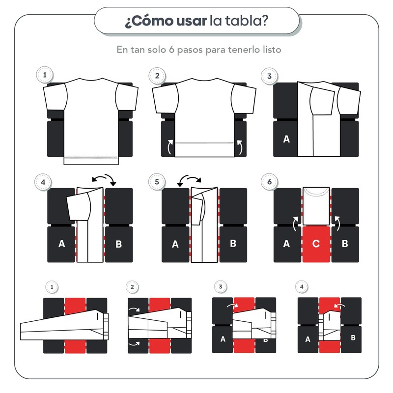 Tomt.STORE: Doblador de ropa playeras y camisas INCLUYE bolsa para