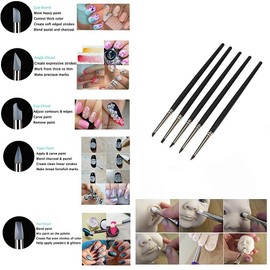 COMIART 5pcs Flexible Clay Sculpture Tools Silicon Color Shaper Brushes Size 0
