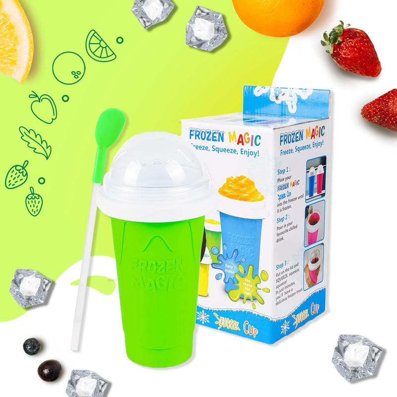 Slushy Cup & Slushy Maker, Portable Smoothie Slushie Squeeze Cup