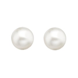 Tuscany Silver Women's Sterling Silver 4mm Pearl Stud Earrings