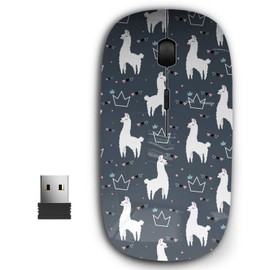2.4G Ergonomic Portable USB Wireless Mouse for PC, Laptop, Computer, Notebook with Nano Receiver ( Lovely Llamas Cute Hipster )