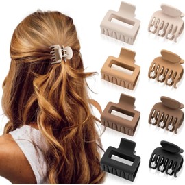 8Pzs Pinzas para El Cabello, Garra Fuerte Para Pelo, Pinzas para el Pelo Antideslizante, Pasador Mate Para Mujer, Hair Claw Clips con Resorte Fuerte para Bañarse, Lavarse la Cara, Fiestas