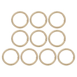 sourcing map Twist Shaped Spring Snap Keychain Clip, 48mm Metal Trigger Keychain Hook Clip Key Hook Buckle for Purses Wallet Belts Hardware Bags, Light Gold Pack of 10