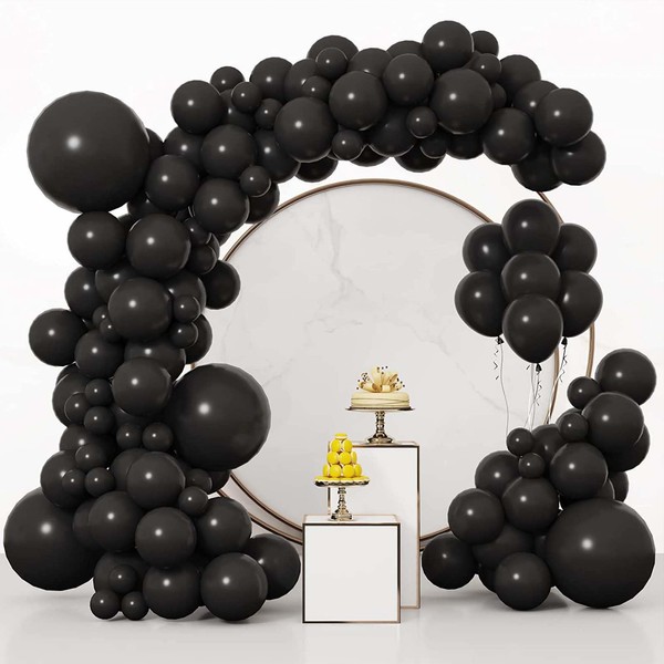 129PCS Black Balloons