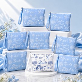 8 Pcs Bridesmaid Proposal Gifts Wedding Wet Dry Cosmetic Bag Bulk