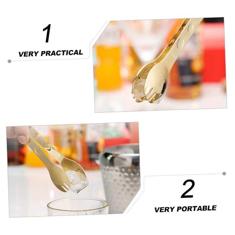 Ciieeo 304 Stainless Steel Ice Cube Tongs – Thick Food