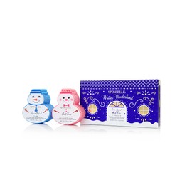 SPONGELLÉ Snowpeople Gift Set Body Wash Infused Buffers | Moisturising Body Wash & Soap Filled Sponges in One | Body Wash Soap Filled Exfoliating Sponge | 7+ Uses Each Buffer | Winter Wonderland