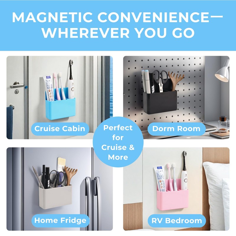 Magnetic Toothbrush Holder for Cruise Ship Cabin – Wall-Mounted Cruise