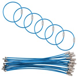 luvtree 5.9in/15cm Stainless Steel Keychain Cable,Wire Diameter 2mm Metal Key Ring Loop,20 Pieces, Light Blue, 5.9in/150mm