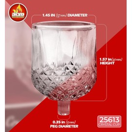 Hanukkah Menorah Oil Cups – Crystal Elegant Holders for Chanukah Menorah Oil or Shabbos Oil Candles – Durable Quality, Long-Lasting