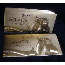 24K Gold Foil/ Plated Santa Clause Christmas Gift Envelope