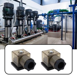 Create idea 2PCS 3pin 2W DC 12V - 14V Solenoid Valve Coil LED Connector 43650A PG11 Din for Industrial Hydraulic Pneumatic Pipeline Brown