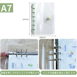 DFsucces A7 Personal Organizer, PVC Clear Material, Clear Binder Cover, Mini 6 Hole Notebook, Pocket Size, for Album, Storage, Convenient to Carry (Pink)
