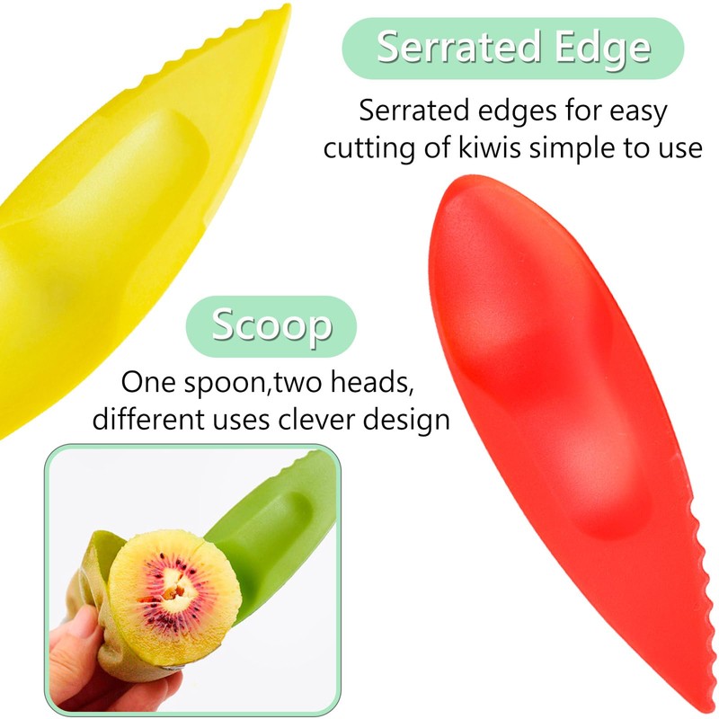 Pack of 15 Kiwi Spoons, Peeler Cutter Plastic, Kiwi Plastic