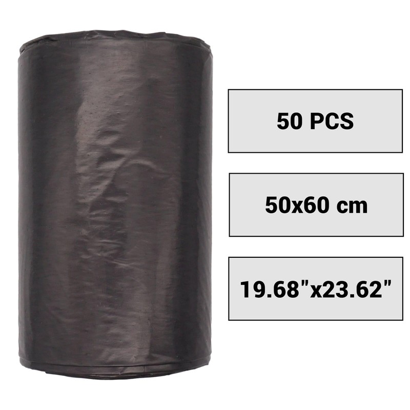SKIR'CO (50 Stück) Müllsäcke 35 Liter, schwarz Müllsäcke 50 x