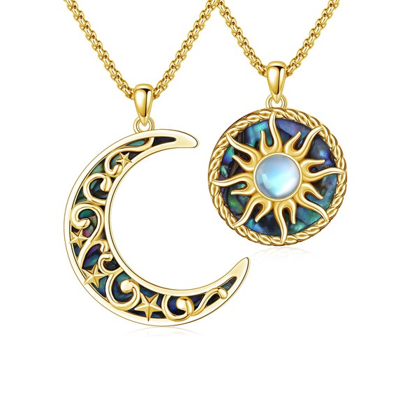 MEDWISE Yin Yang Chain 925 Sterling Silver Gold Sun Moon