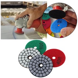 Briny River 6 Pieces 2 Inch Dry Diamond Polishing Pads 55 mm 50# 200# 400# 800# 1500# 3000# Grit Polishing Pads for Granite Quartz Stone Marble Floor