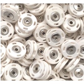 5 Sew-On Press Studs Plastic 18 mm White
