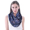 Lina & Lily Women's Loop Scarf with Anchor Print, navy