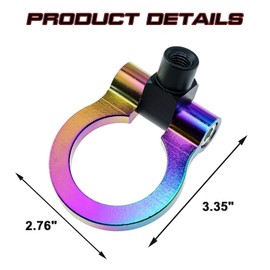 Xotic Tech JDM Sport Track Racing Style CNC Aluminum Screw-on Tow Hook Front Bumper Compatible with Honda FIT 2nd Gen, Insight, CR-Z (NEO)