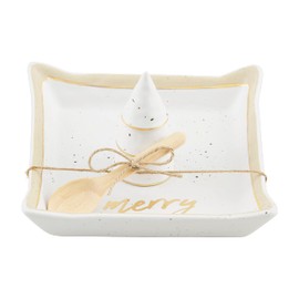 Mud Pie Gold Tree Candy Dish; dish 6" x 6" | spoon 4"