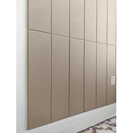 Shiplap Felt Wall Panels for Interior Wall Decor, Accent Wall Paneling for Bedroom Living Room & Office, Peel and Stick, Sound Absorbing – 24 Pack Felt Wall Tiles with Adhesive - Camel