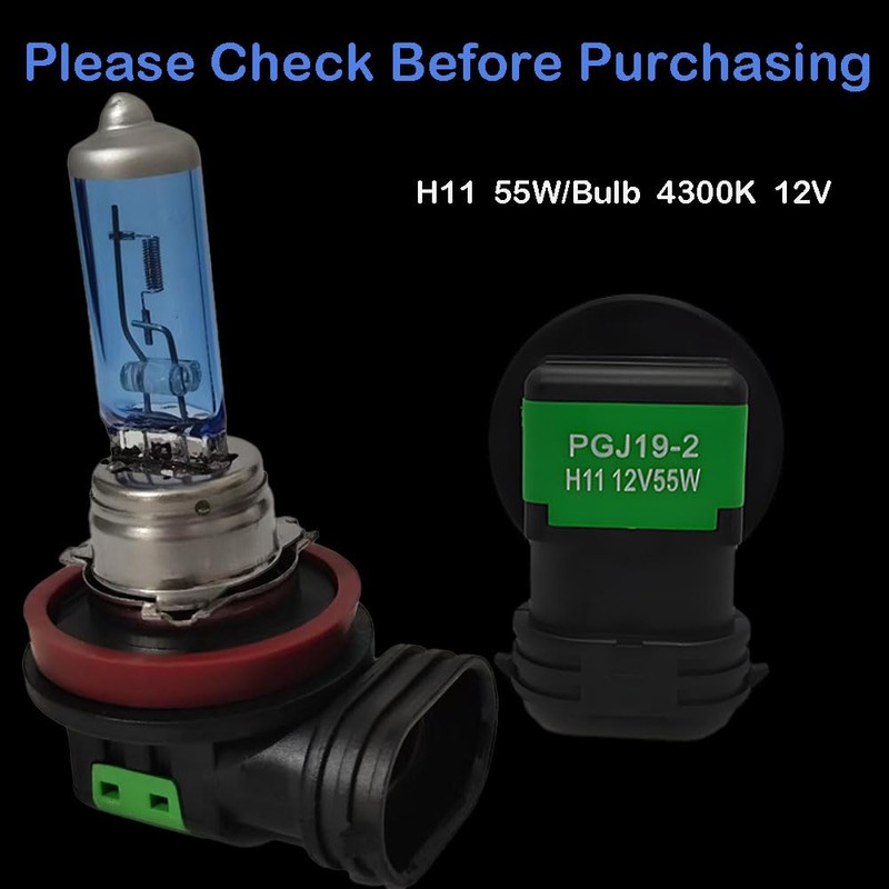 AFCYPPJ H11 Low Beam Headlight and H11 Fog Lights Halogen