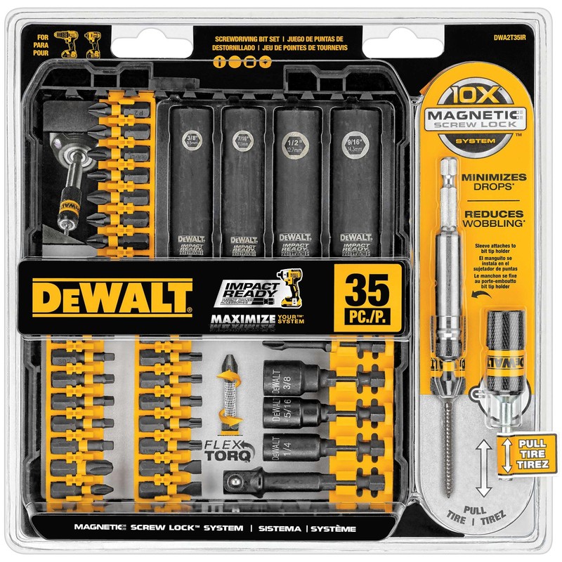 DEWALT Screwdriver Bit Set, Impact Driver Bit Set, FlexTorq, 35-Piece