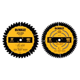 DEWALT 10-inch Miter Saw Blade/Table Saw Blade, 2-Pack, 40T and 60T General Purpose Combo (DWA110CMB)