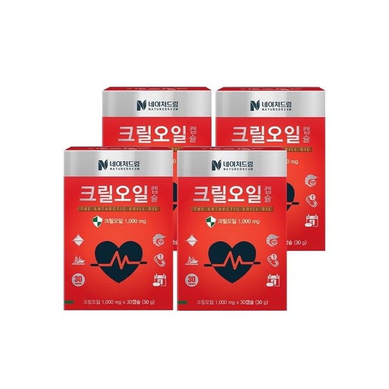 Nature Dream Krill Oil 1000mg x 30 capsules (4 units)
