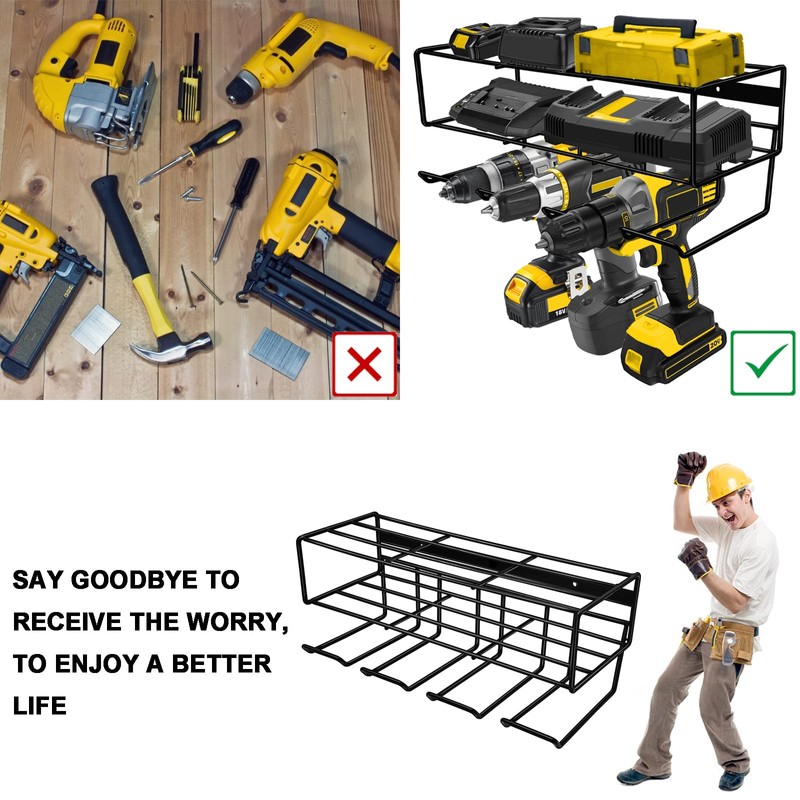 LULARINE 2 in 1 Large Power Tool Organizer Drill Holder